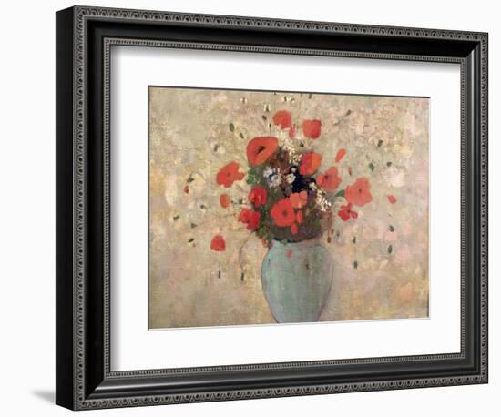 Vase of Poppies-Odilon Redon-Framed Giclee Print