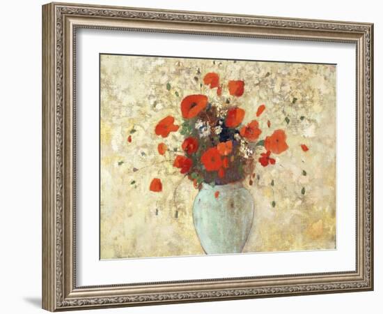 Vase of Poppies-Odilon Redon-Framed Giclee Print