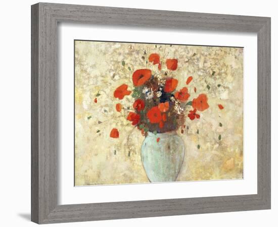 Vase of Poppies-Odilon Redon-Framed Giclee Print