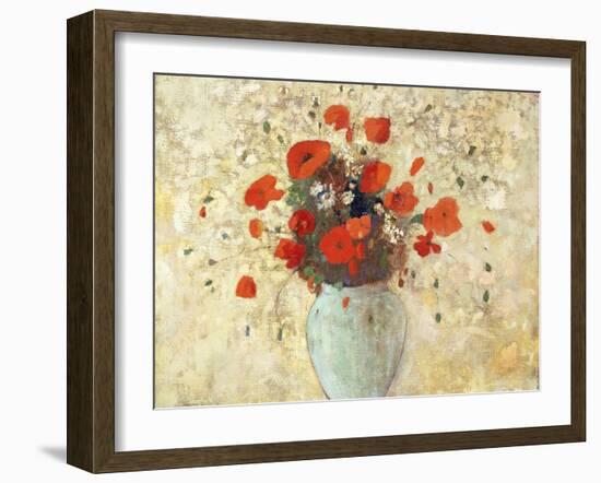 Vase of Poppies-Odilon Redon-Framed Giclee Print