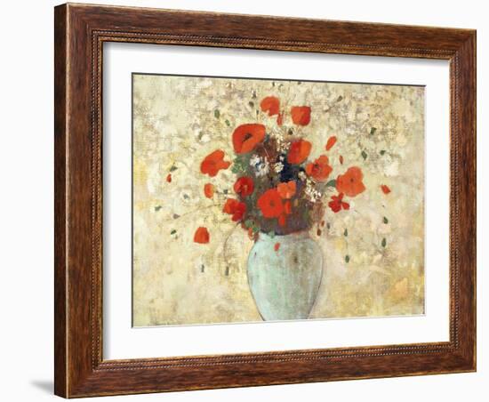 Vase of Poppies-Odilon Redon-Framed Giclee Print