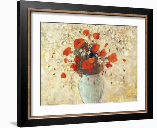 Vase of Poppies-Odilon Redon-Framed Giclee Print