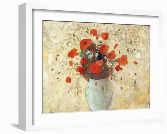 Vase of Poppies-Odilon Redon-Framed Giclee Print