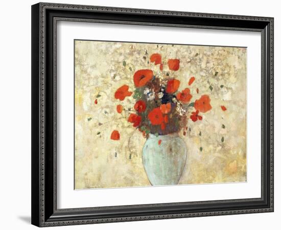 Vase of Poppies-Odilon Redon-Framed Giclee Print