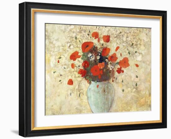 Vase of Poppies-Odilon Redon-Framed Giclee Print