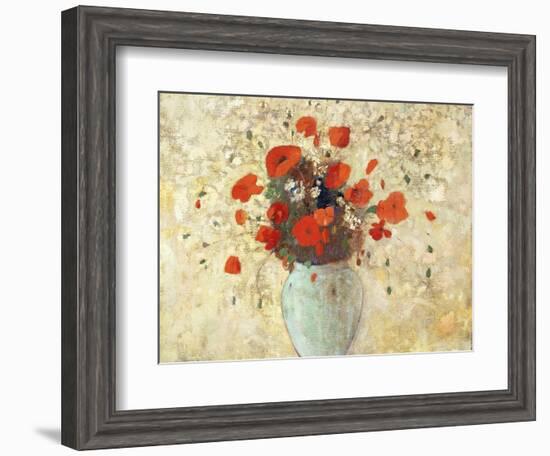 Vase of Poppies-Odilon Redon-Framed Giclee Print