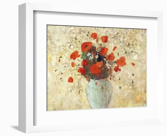 Vase of Poppies-Odilon Redon-Framed Giclee Print