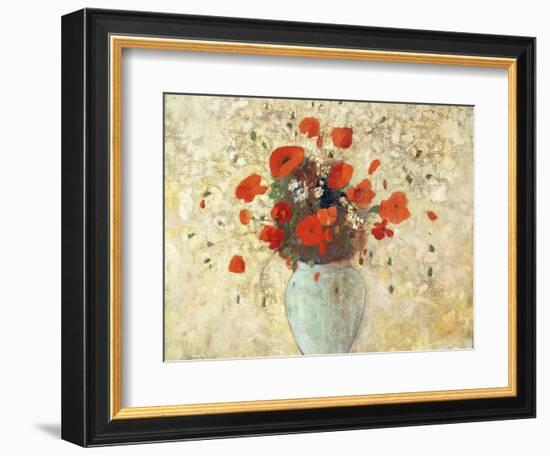 Vase of Poppies-Odilon Redon-Framed Giclee Print