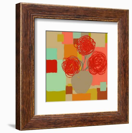 Vase of Red Flowers II-Yashna-Framed Premium Giclee Print