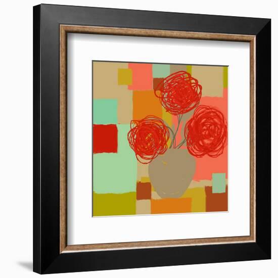 Vase of Red Flowers II-Yashna-Framed Premium Giclee Print