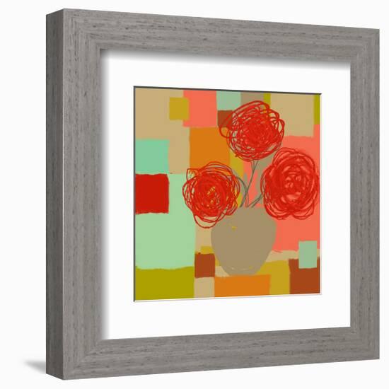 Vase of Red Flowers II-Yashna-Framed Premium Giclee Print