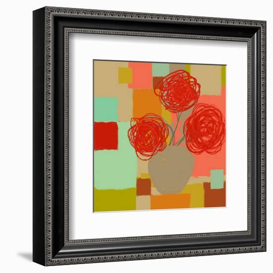 Vase of Red Flowers II-Yashna-Framed Premium Giclee Print