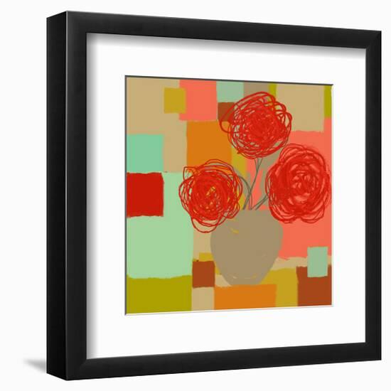 Vase of Red Flowers II-Yashna-Framed Premium Giclee Print