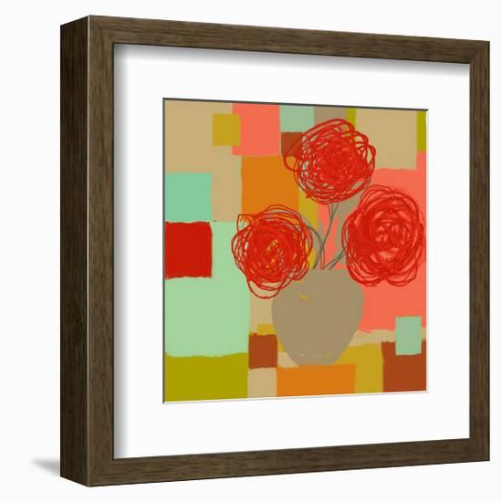 Vase of Red Flowers II-Yashna-Framed Premium Giclee Print