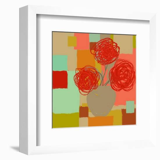 Vase of Red Flowers II-Yashna-Framed Premium Giclee Print