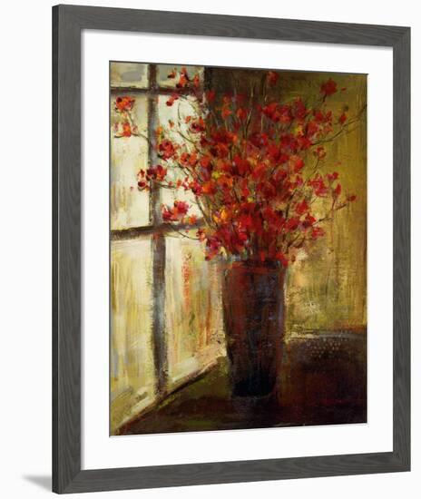 Vase of Red Flowers-Christine Stewart-Framed Art Print