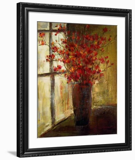 Vase of Red Flowers-Christine Stewart-Framed Art Print