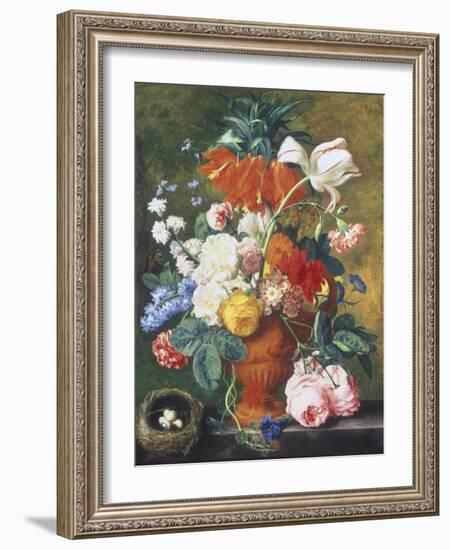 Vase of Rich Summer Flowers-Jan van Huysum-Framed Giclee Print