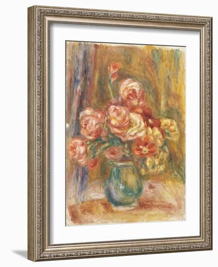 Vase of Roses, 1890-1900-Pierre-Auguste Renoir-Framed Giclee Print