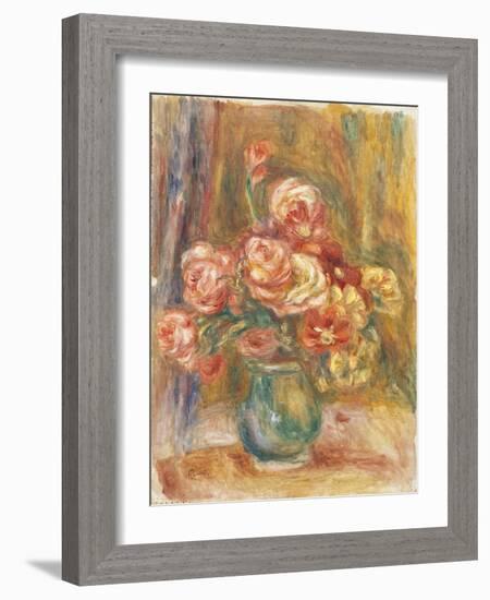 Vase of Roses, 1890-1900-Pierre-Auguste Renoir-Framed Giclee Print