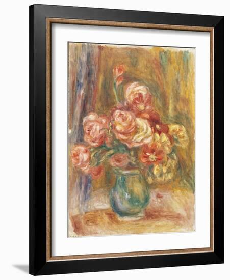 Vase of Roses, 1890-1900-Pierre-Auguste Renoir-Framed Giclee Print