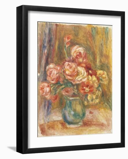 Vase of Roses, 1890-1900-Pierre-Auguste Renoir-Framed Giclee Print