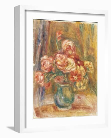 Vase of Roses, 1890-1900-Pierre-Auguste Renoir-Framed Giclee Print