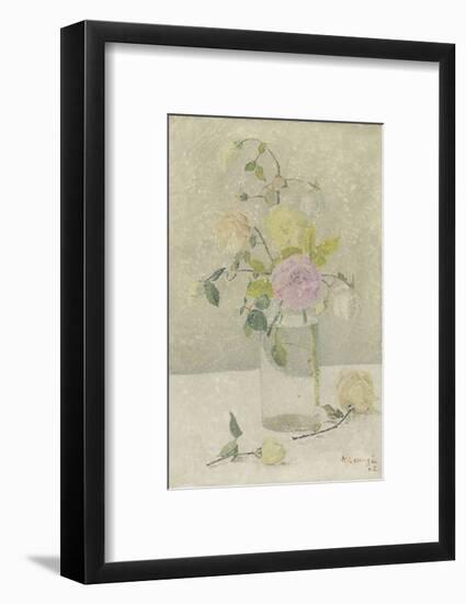 Vase of Roses Study-Achille Lauge-Framed Premium Giclee Print