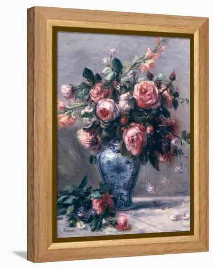 Vase of Roses-Pierre-Auguste Renoir-Framed Premier Image Canvas
