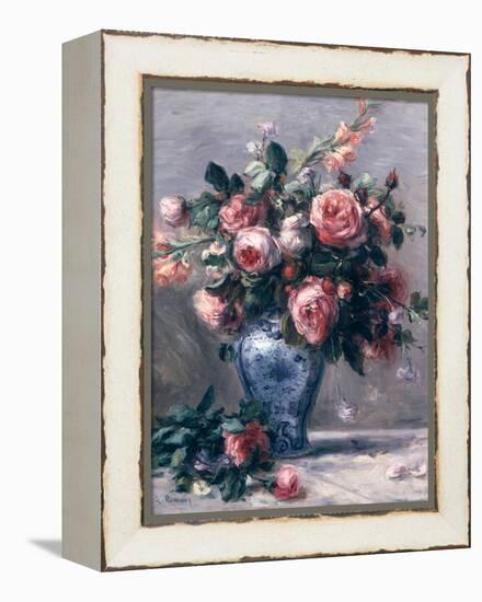 Vase of Roses-Pierre-Auguste Renoir-Framed Premier Image Canvas