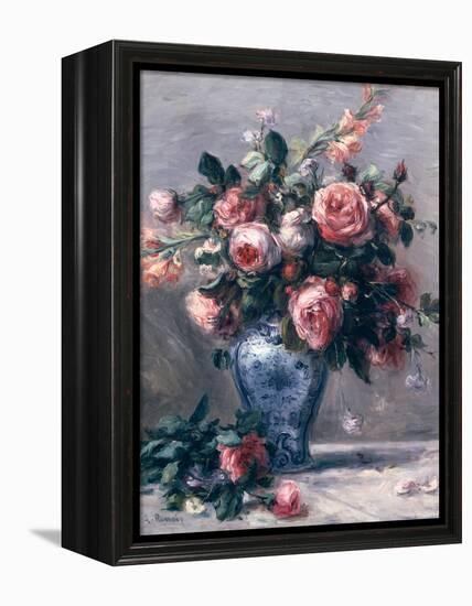 Vase of Roses-Pierre-Auguste Renoir-Framed Premier Image Canvas