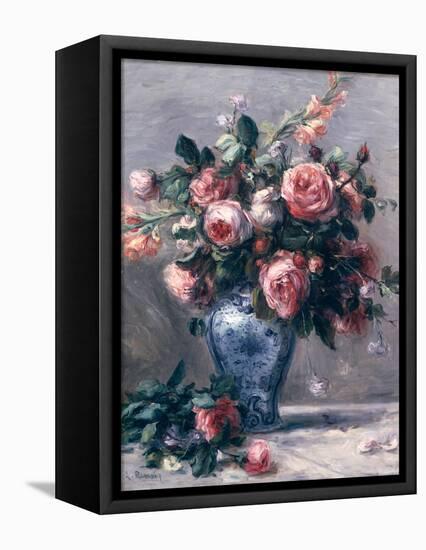 Vase of Roses-Pierre-Auguste Renoir-Framed Premier Image Canvas