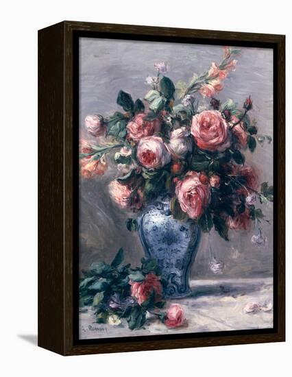 Vase of Roses-Pierre-Auguste Renoir-Framed Premier Image Canvas