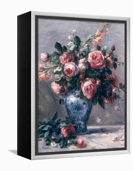 Vase of Roses-Pierre-Auguste Renoir-Framed Premier Image Canvas