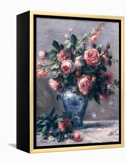 Vase of Roses-Pierre-Auguste Renoir-Framed Premier Image Canvas