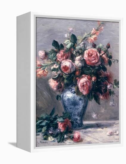 Vase of Roses-Pierre-Auguste Renoir-Framed Premier Image Canvas