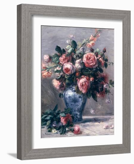 Vase of Roses-Pierre-Auguste Renoir-Framed Giclee Print