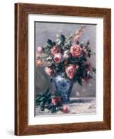 Vase of Roses-Pierre-Auguste Renoir-Framed Giclee Print