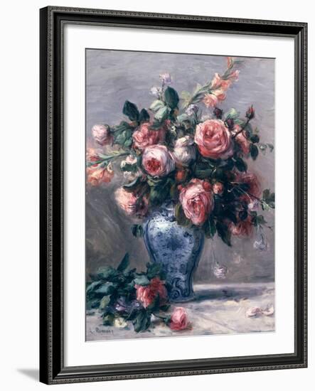 Vase of Roses-Pierre-Auguste Renoir-Framed Giclee Print