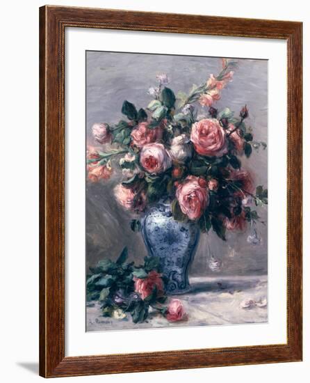 Vase of Roses-Pierre-Auguste Renoir-Framed Giclee Print