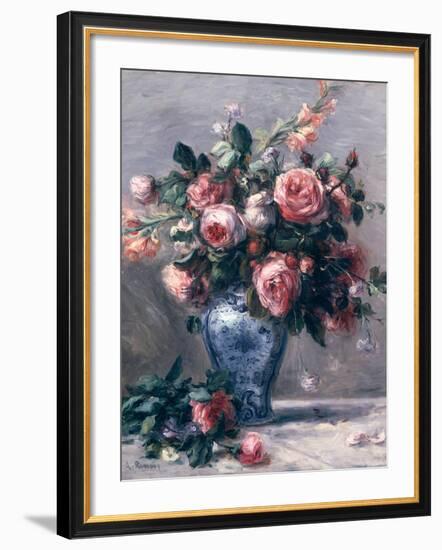 Vase of Roses-Pierre-Auguste Renoir-Framed Giclee Print