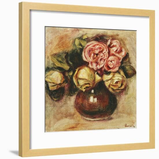 Vase of Roses-Pierre-Auguste Renoir-Framed Giclee Print