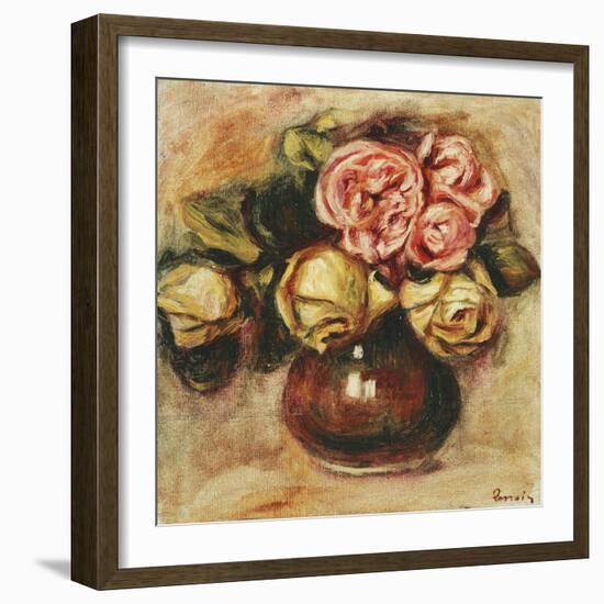 Vase of Roses-Pierre-Auguste Renoir-Framed Giclee Print