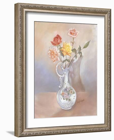 Vase of Roses-Judy Mastrangelo-Framed Giclee Print