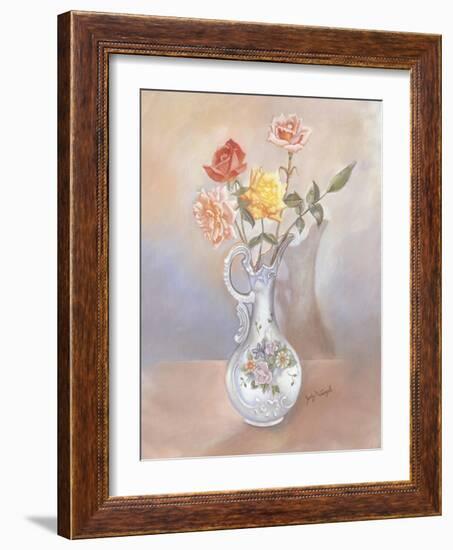Vase of Roses-Judy Mastrangelo-Framed Giclee Print