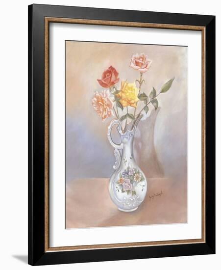 Vase of Roses-Judy Mastrangelo-Framed Giclee Print