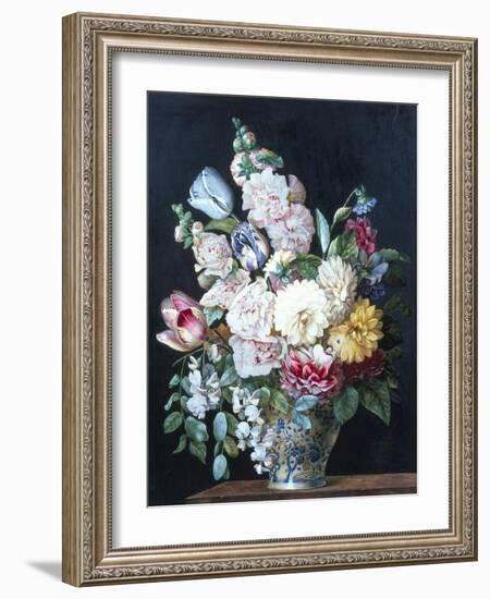 Vase of Summer Flowers-Alexandre-Francois Desportes-Framed Giclee Print