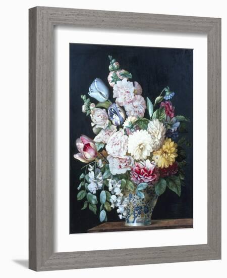 Vase of Summer Flowers-Alexandre-Francois Desportes-Framed Giclee Print