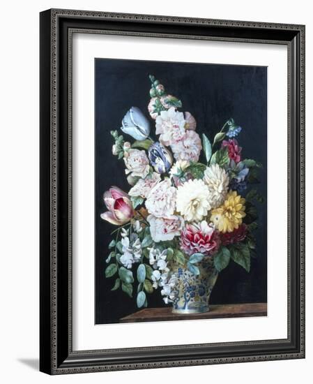 Vase of Summer Flowers-Alexandre-Francois Desportes-Framed Giclee Print