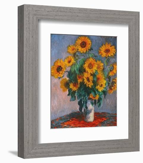 Vase of Sunflowers-Claude Monet-Framed Art Print